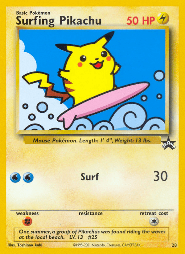 Surfing Pikachu — Wizards Black Star Promos #28