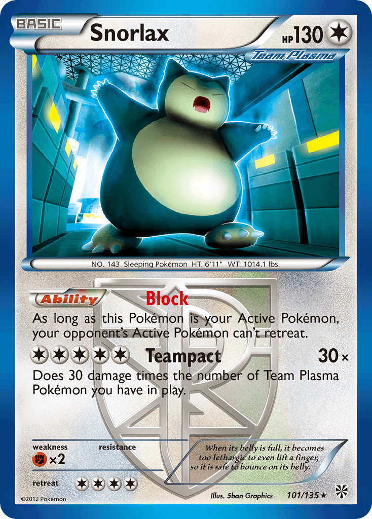 Snorlax — Plasma Storm #101