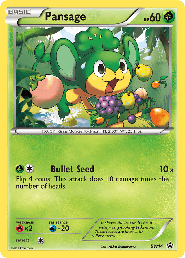 Pansage — BW Black Star Promos #BW14