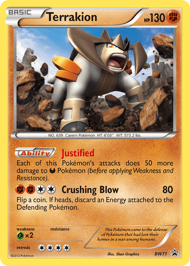 Terrakion — BW Black Star Promos #BW71