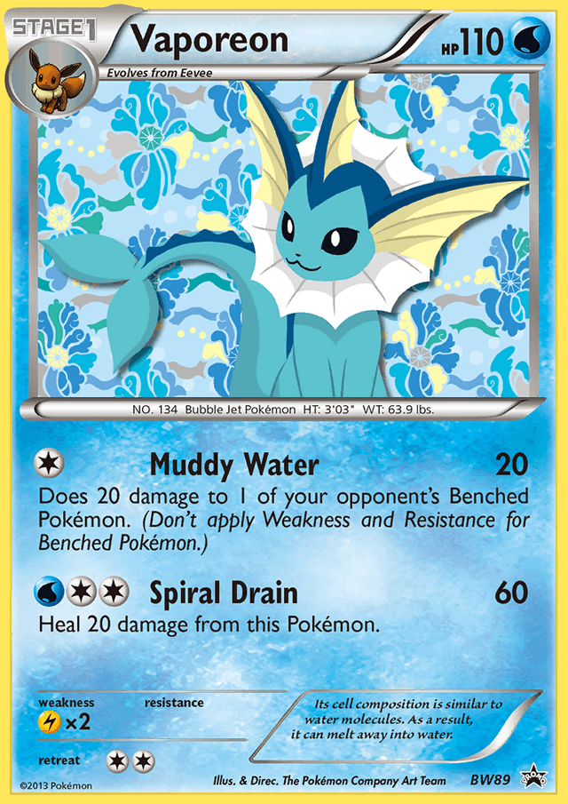 Vaporeon — BW Black Star Promos #BW89