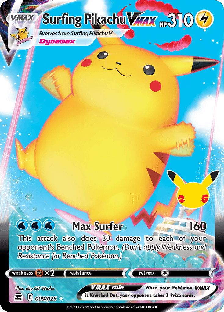 Surfing Pikachu VMAX — Celebrations #9