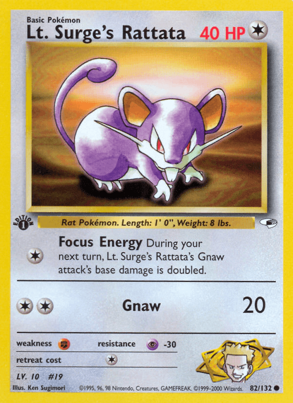 Lt. Surge's Rattata — Gym Heroes #82