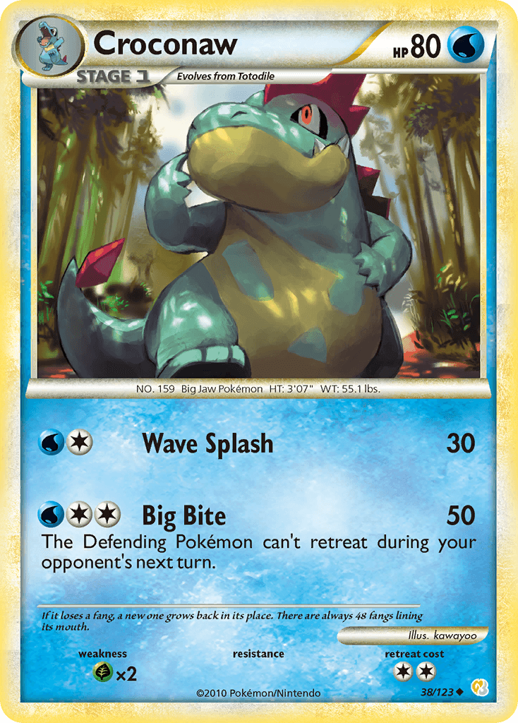 Croconaw — HeartGold & SoulSilver #38
