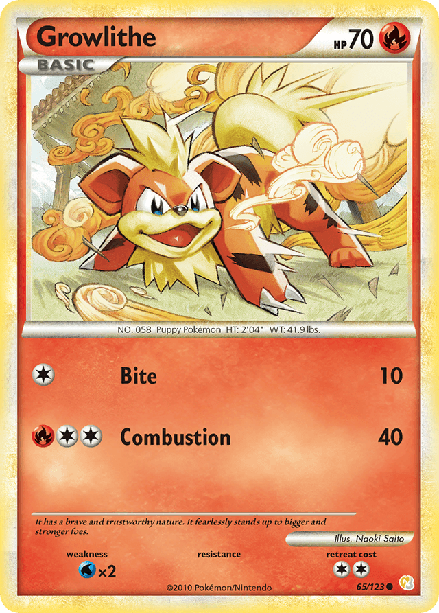 Growlithe — HeartGold & SoulSilver #65