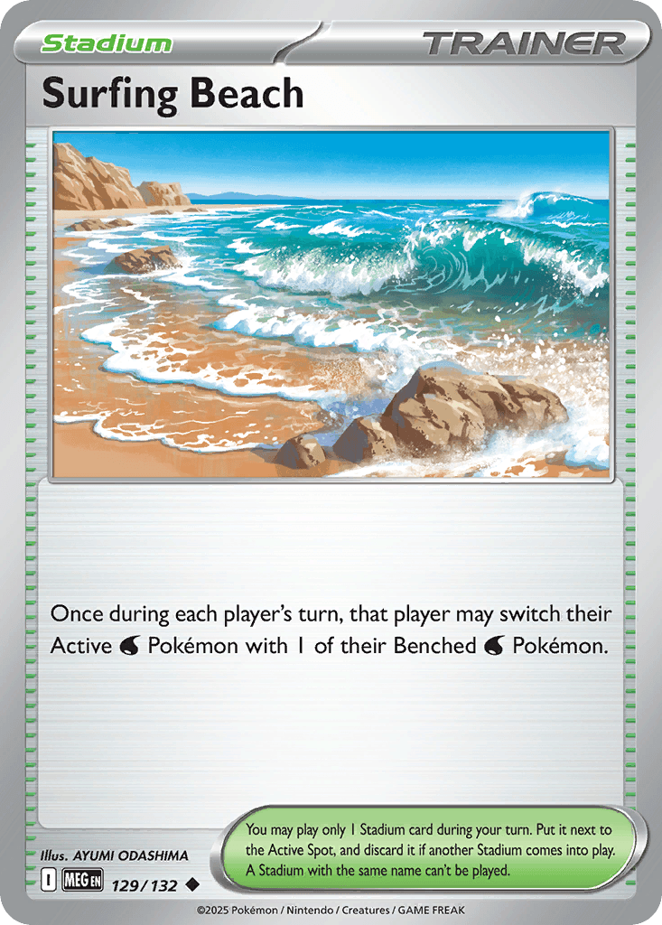 Surfing Beach — Mega Evolution #129