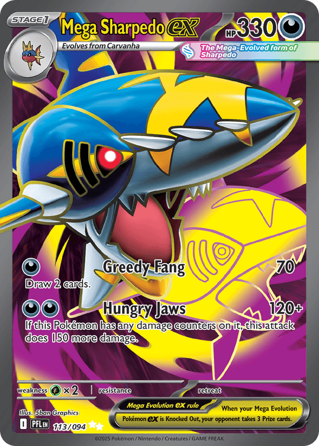 Mega Sharpedo ex — Phantasmal Flames #113
