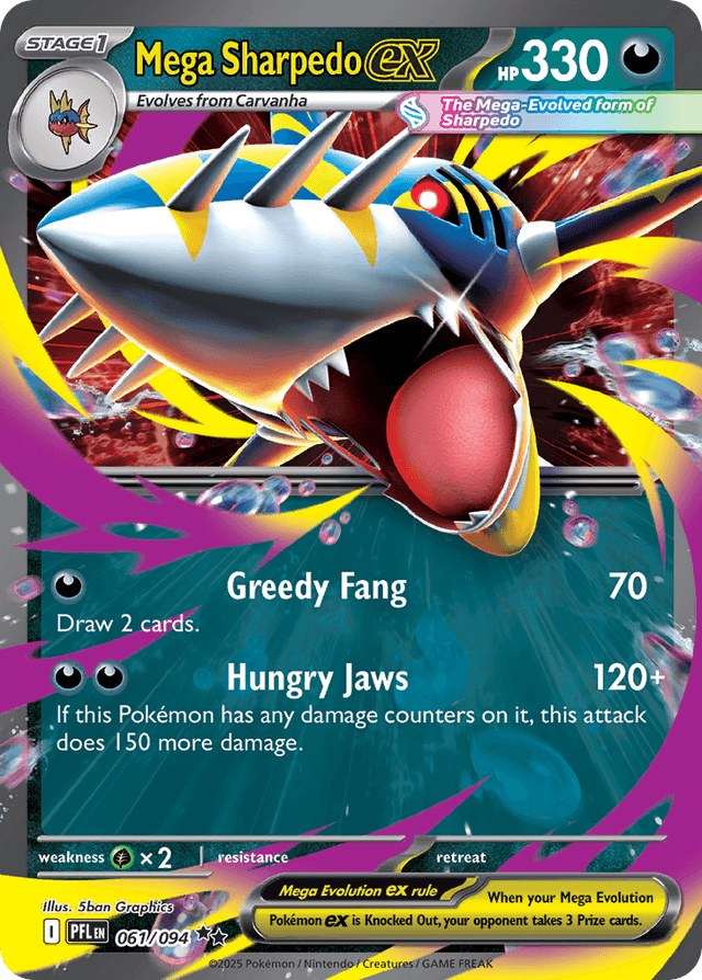 Mega Sharpedo ex — Phantasmal Flames #61