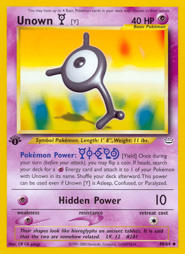Unown [Y] — Neo Revelation #40