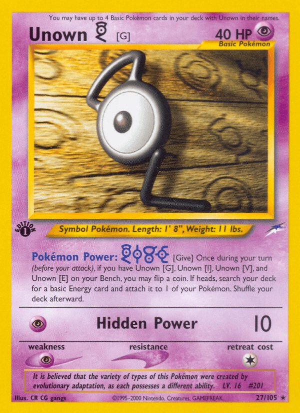 Unown [G] — Neo Destiny #27