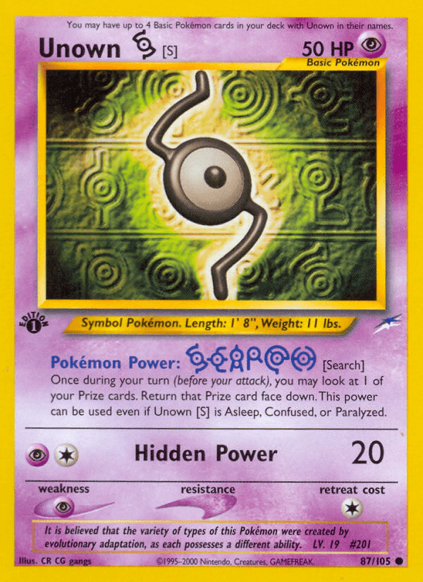 Unown [S] — Neo Destiny #87
