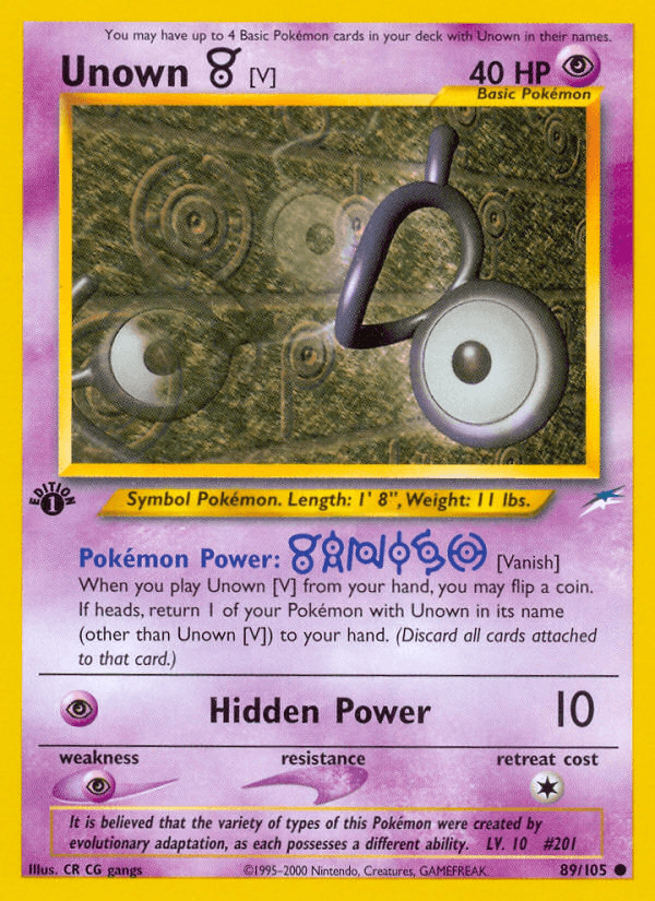 Unown [V] — Neo Destiny #89