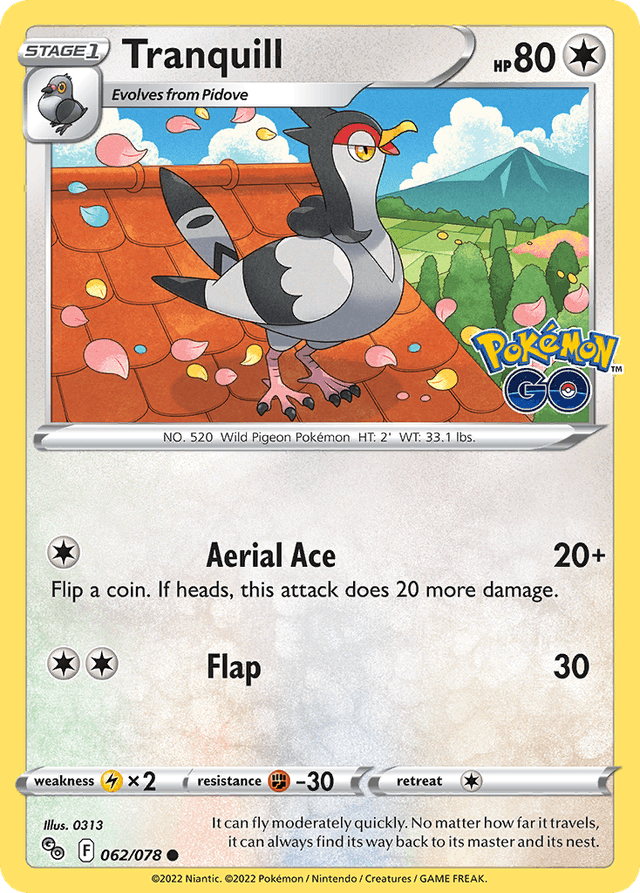 Tranquill — Pokémon GO #62