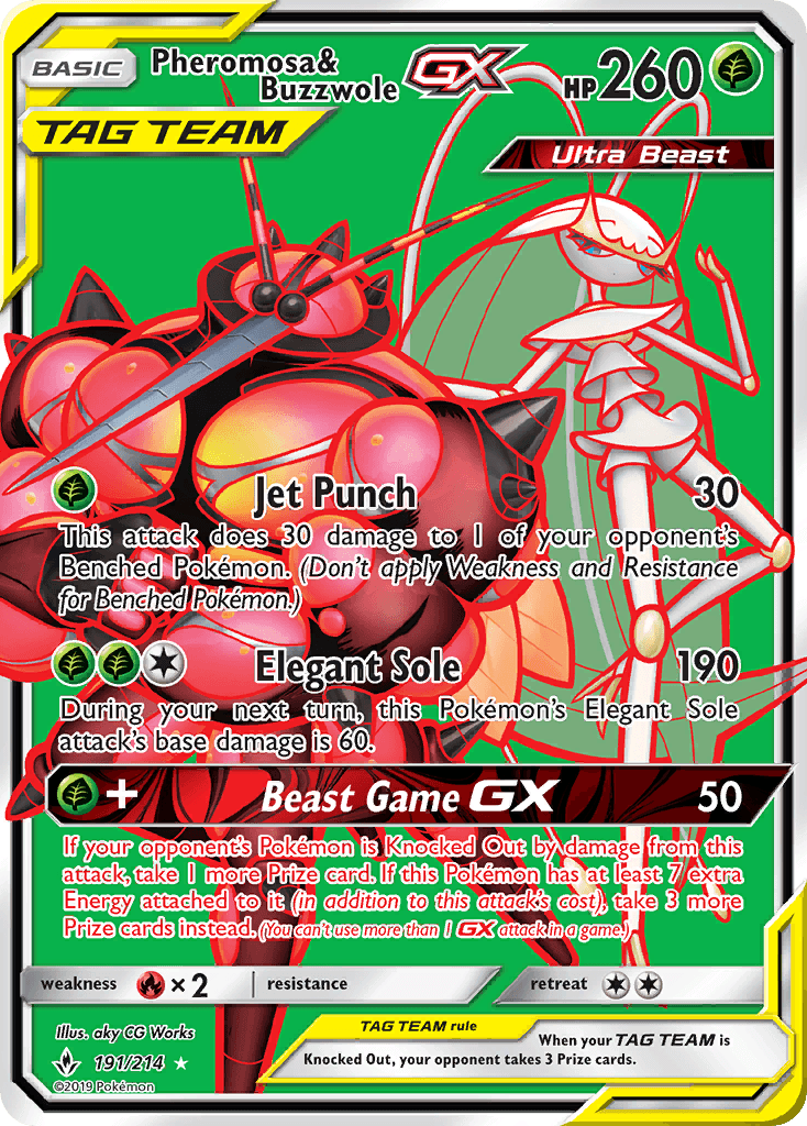 Pheromosa & Buzzwole-GX — Unbroken Bonds #191