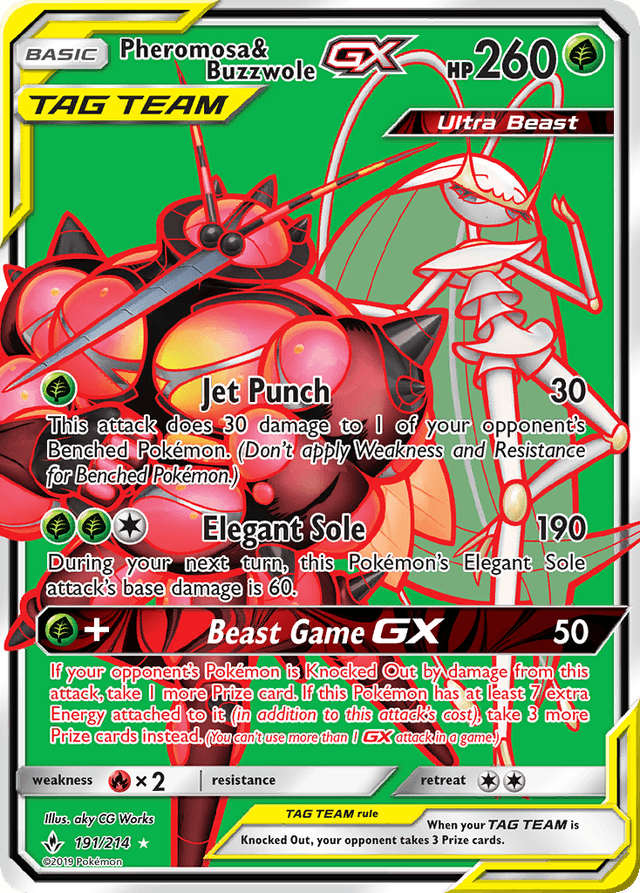 Pheromosa & Buzzwole-GX — Unbroken Bonds #191
