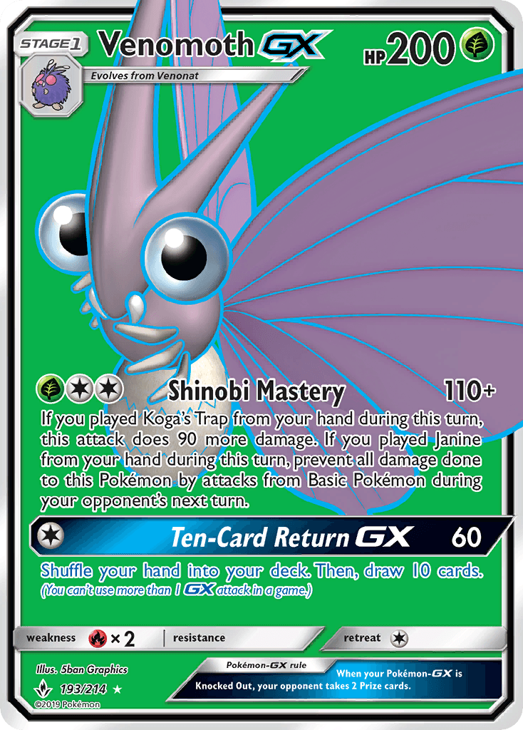 Venomoth-GX — Unbroken Bonds #193