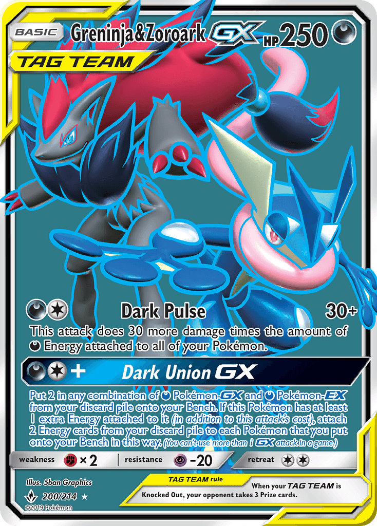 Greninja & Zoroark-GX — Unbroken Bonds #200