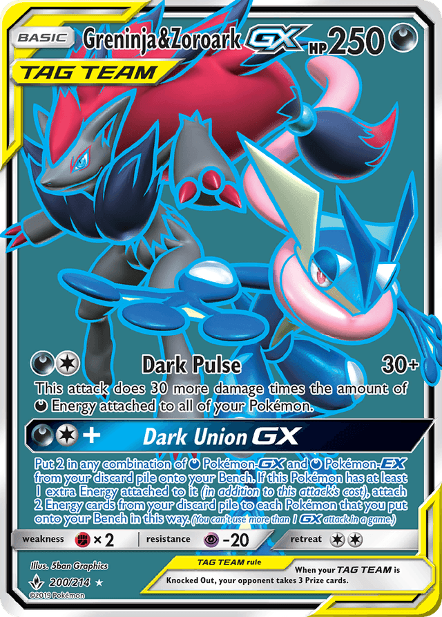 Greninja & Zoroark-GX — Unbroken Bonds #200