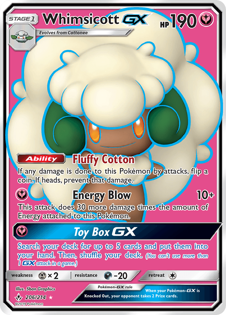 Whimsicott-GX — Unbroken Bonds #206