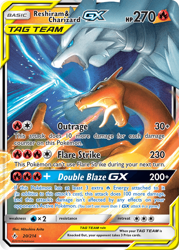 Reshiram & Charizard-GX — Unbroken Bonds #20