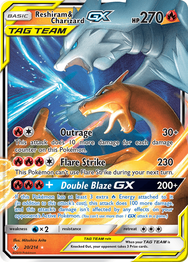 Reshiram & Charizard-GX — Unbroken Bonds #20