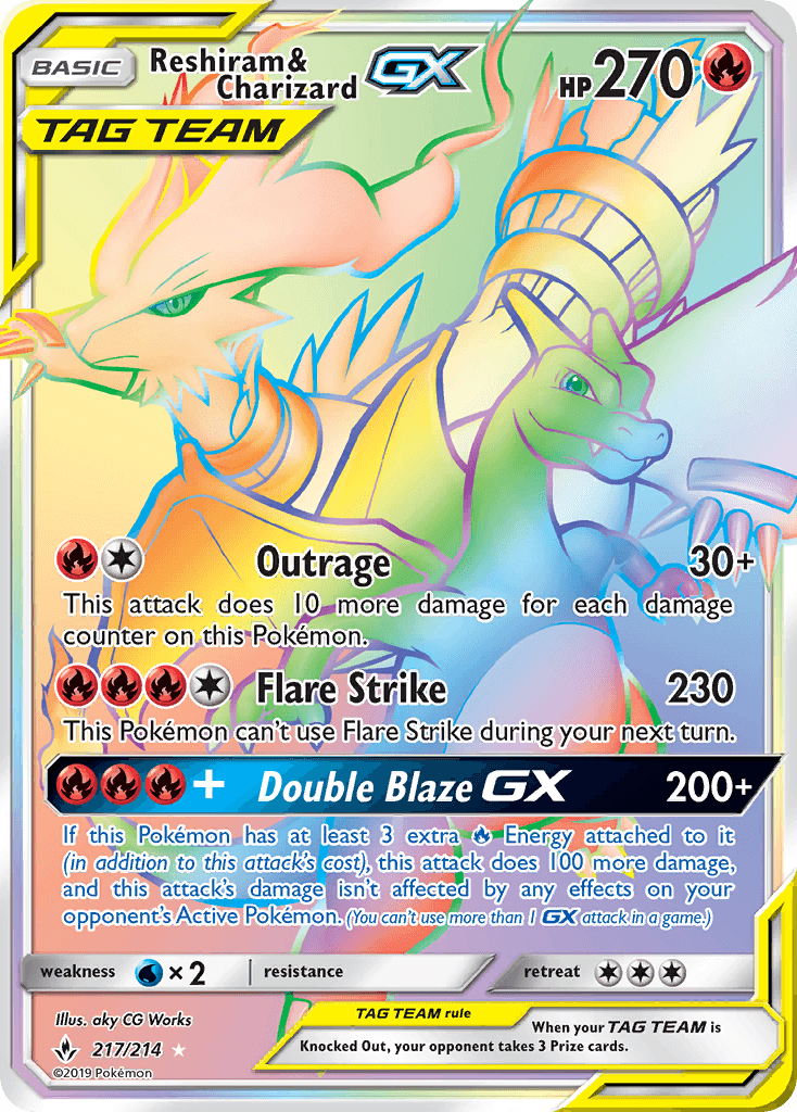 Reshiram & Charizard-GX — Unbroken Bonds #217