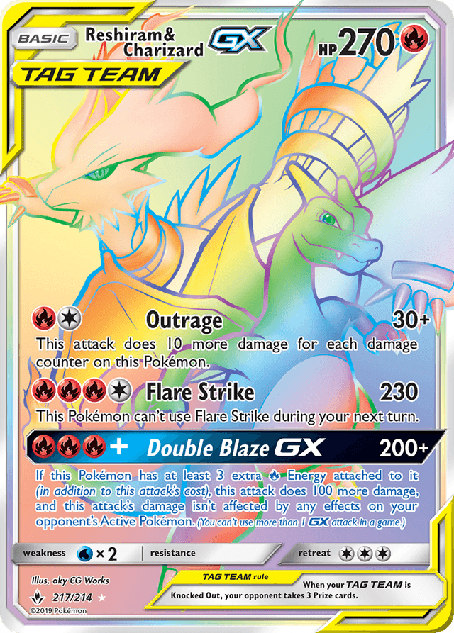 Reshiram & Charizard-GX — Unbroken Bonds #217