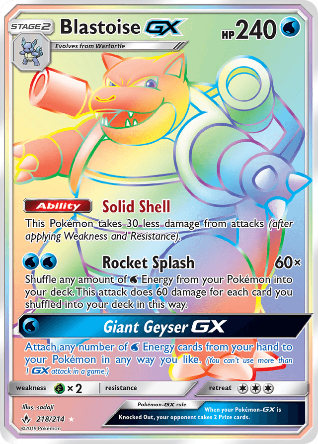 Blastoise-GX — Unbroken Bonds #218