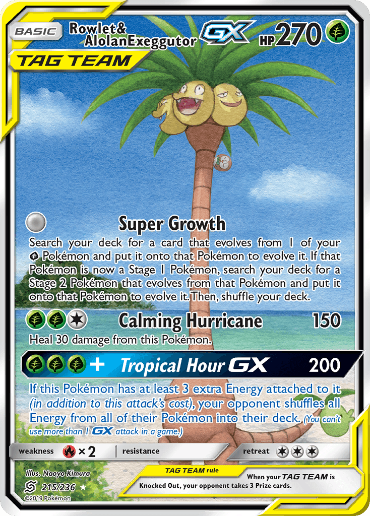 Rowlet & Alolan Exeggutor-GX — Unified Minds #215