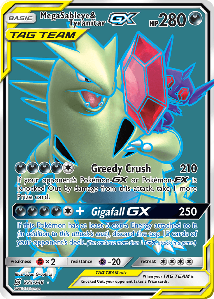 Mega Sableye & Tyranitar-GX — Unified Minds #225