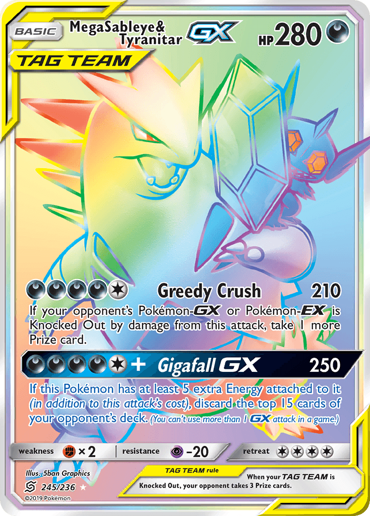 Mega Sableye & Tyranitar-GX — Unified Minds #245