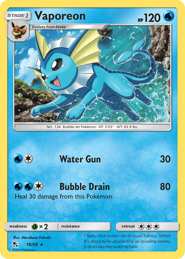 Vaporeon — Hidden Fates #18
