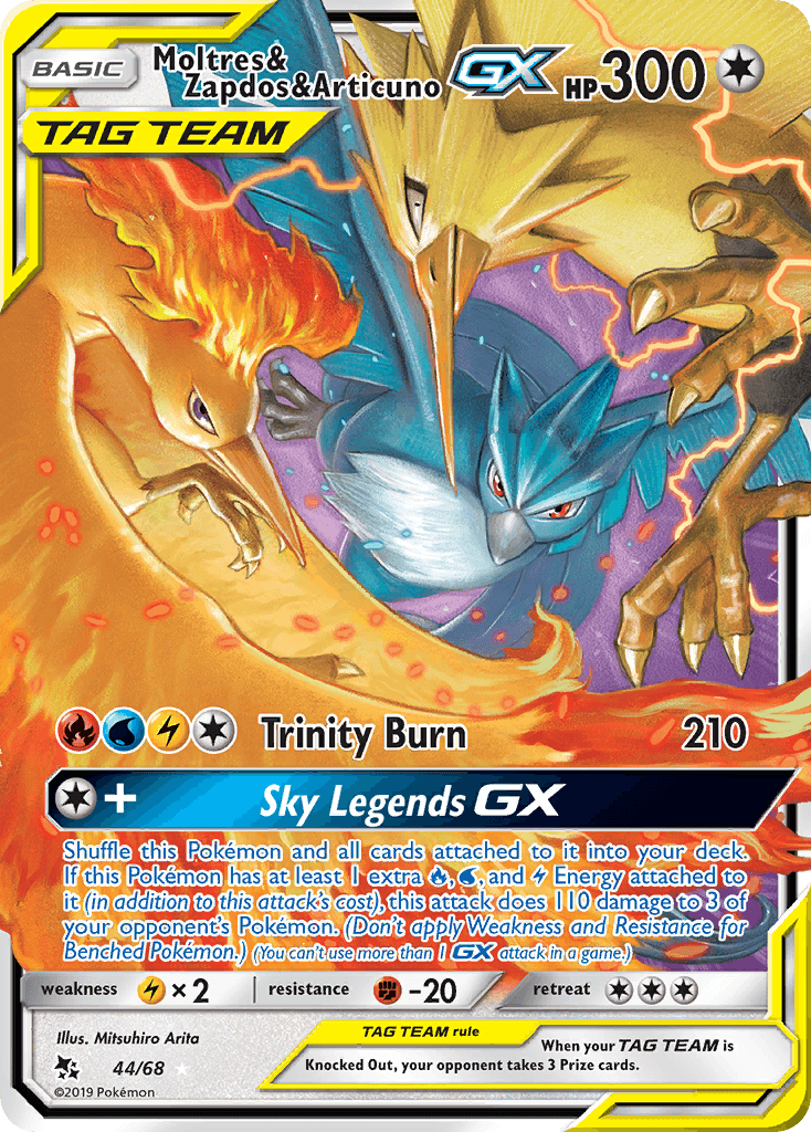 Moltres & Zapdos & Articuno-GX — Hidden Fates #44