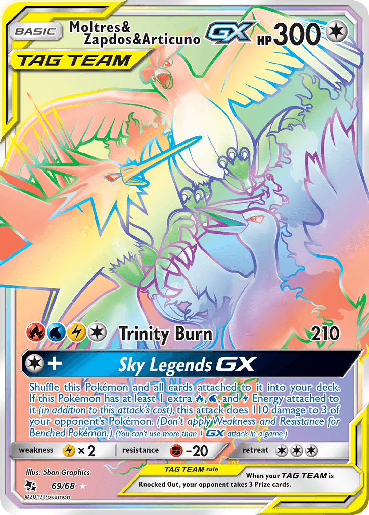 Moltres & Zapdos & Articuno-GX — Hidden Fates #69