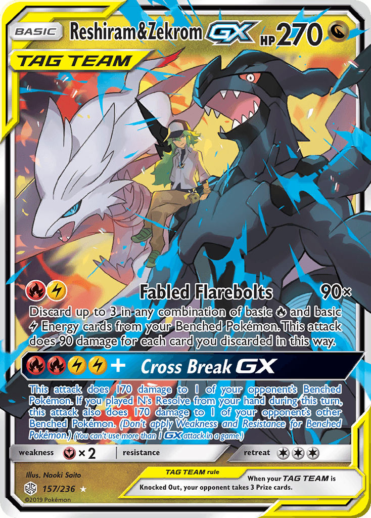 Reshiram & Zekrom-GX — Cosmic Eclipse #157