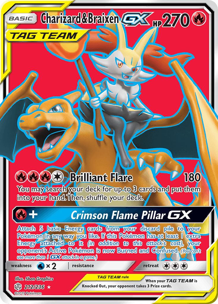 Charizard & Braixen-GX — Cosmic Eclipse #212