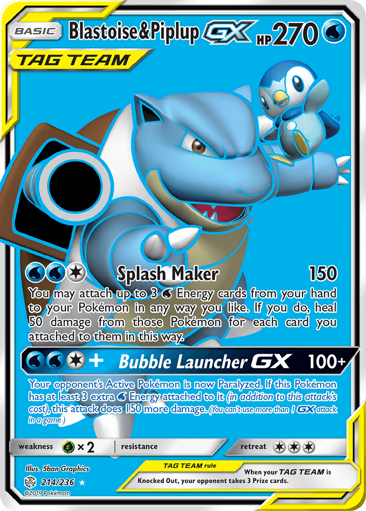Blastoise & Piplup-GX — Cosmic Eclipse #214