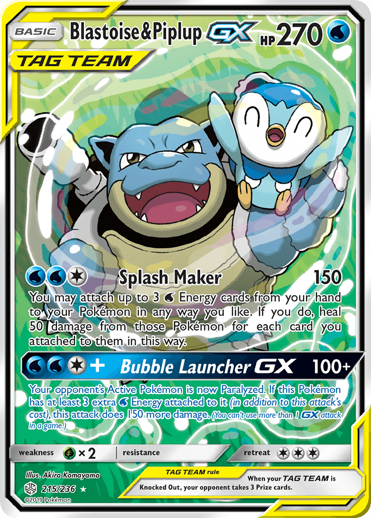 Blastoise & Piplup-GX — Cosmic Eclipse #215