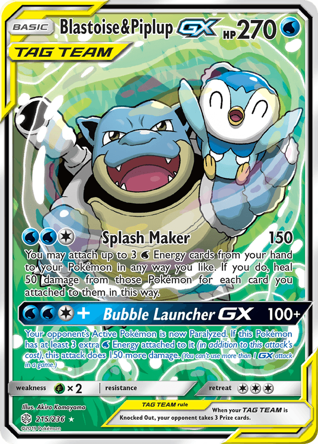 Blastoise & Piplup-GX — Cosmic Eclipse #215