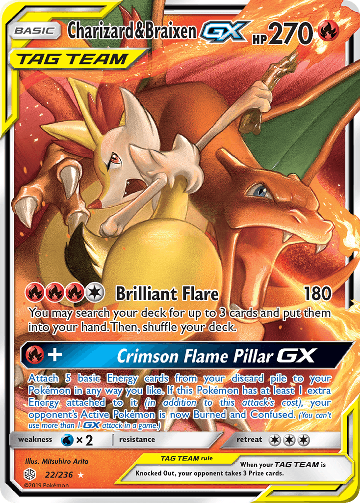 Charizard & Braixen-GX — Cosmic Eclipse #22