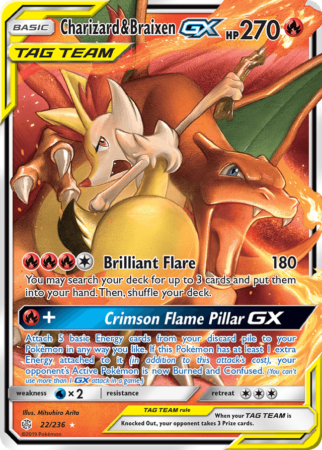 Charizard & Braixen-GX — Cosmic Eclipse #22