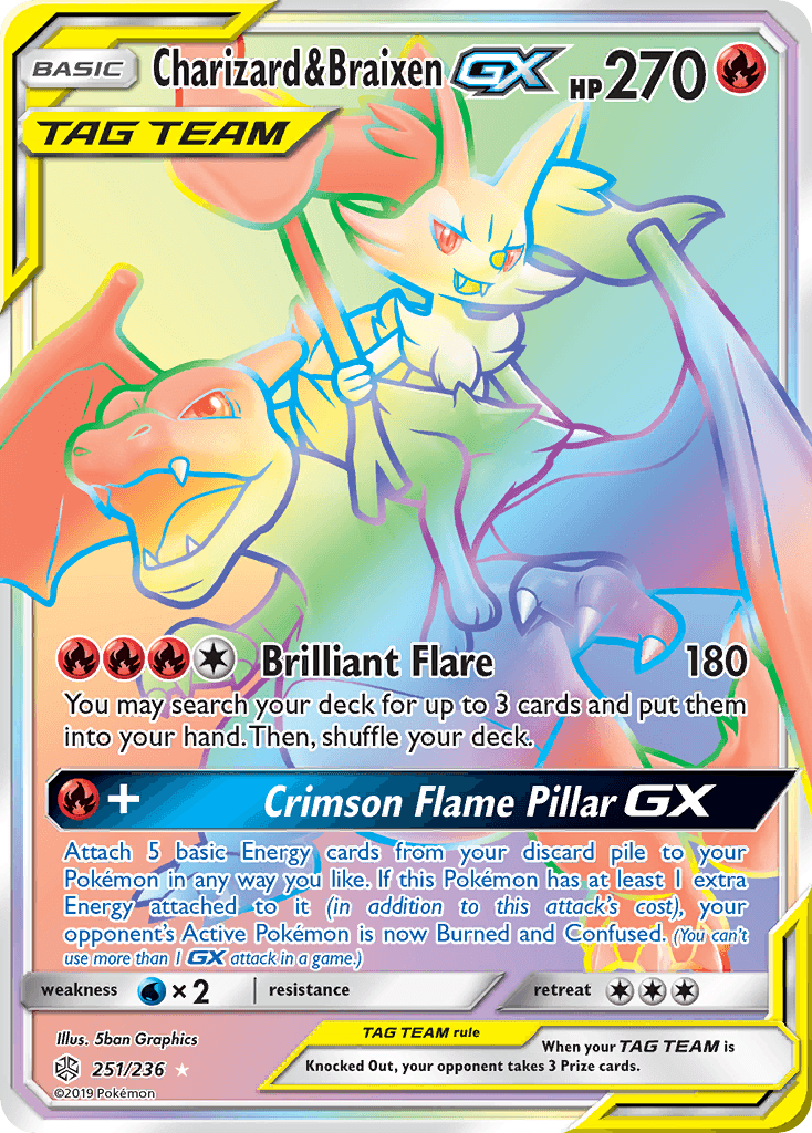 Charizard & Braixen-GX — Cosmic Eclipse #251