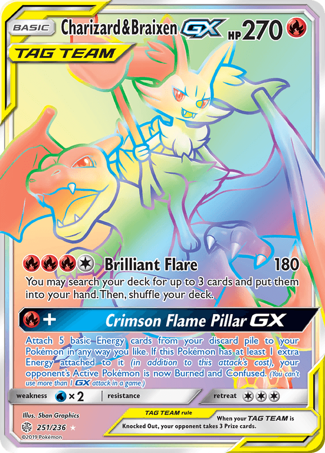 Charizard & Braixen-GX — Cosmic Eclipse #251