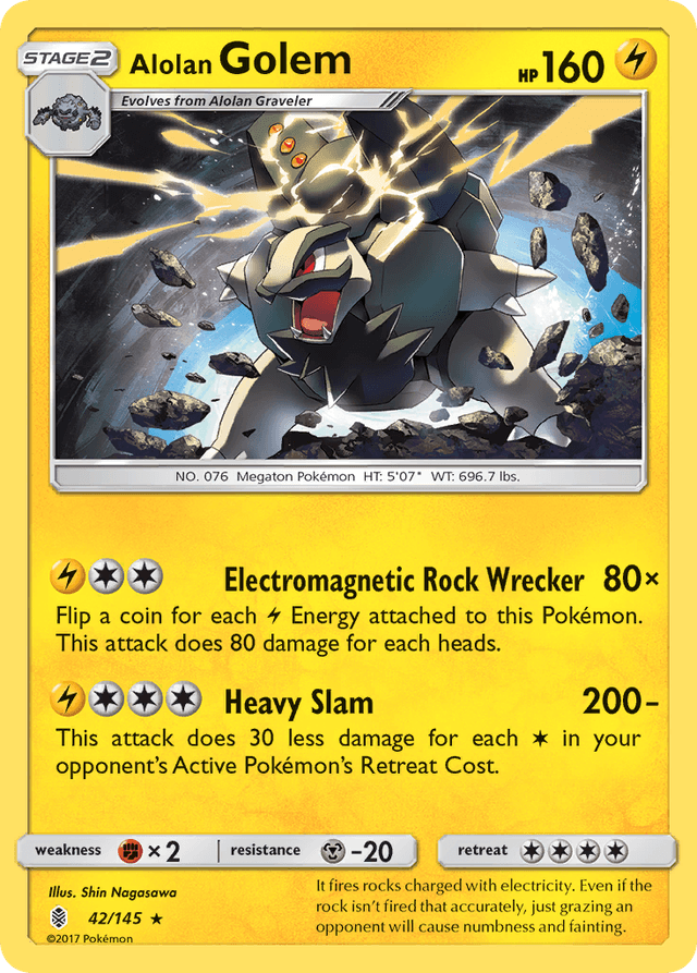 Alolan Golem — Guardians Rising #42