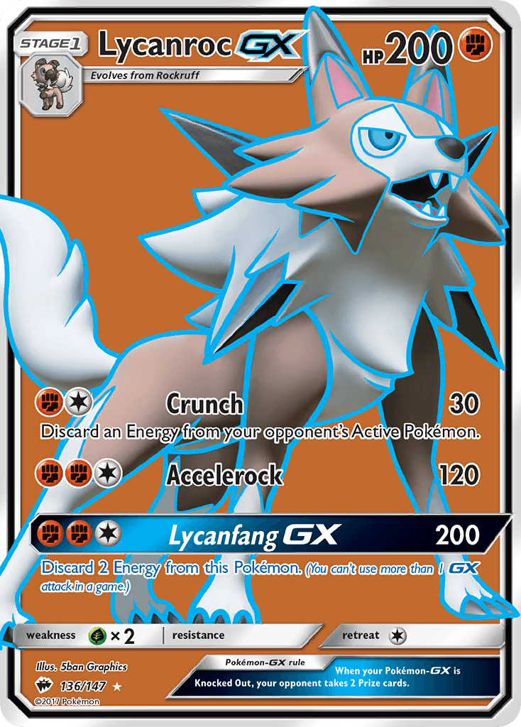 Lycanroc-GX — Burning Shadows #136