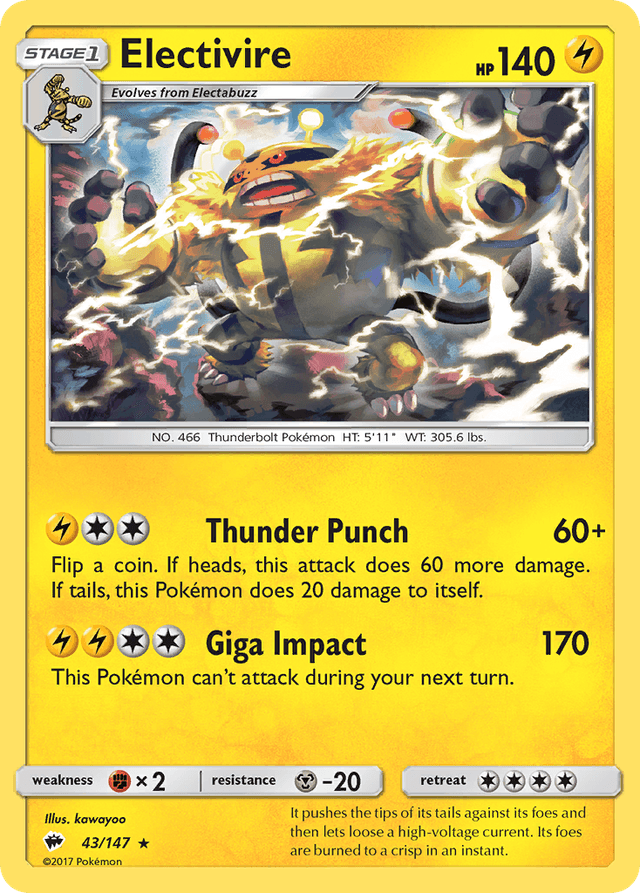 Electivire — Burning Shadows #43