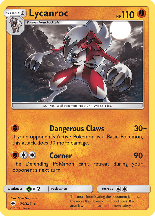 Lycanroc — Burning Shadows #75