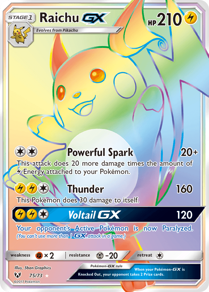 Raichu-GX — Shining Legends #75