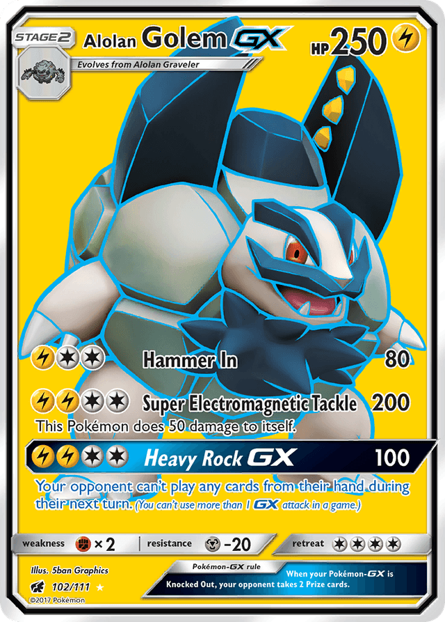 Alolan Golem-GX — Crimson Invasion #102