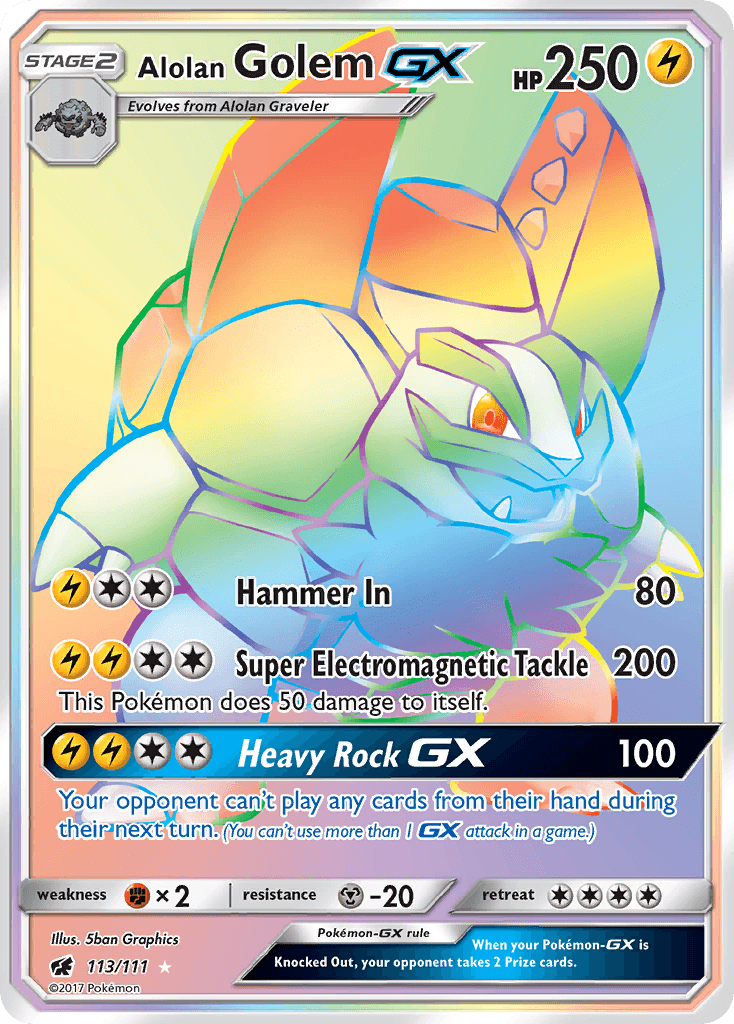 Alolan Golem-GX — Crimson Invasion #113